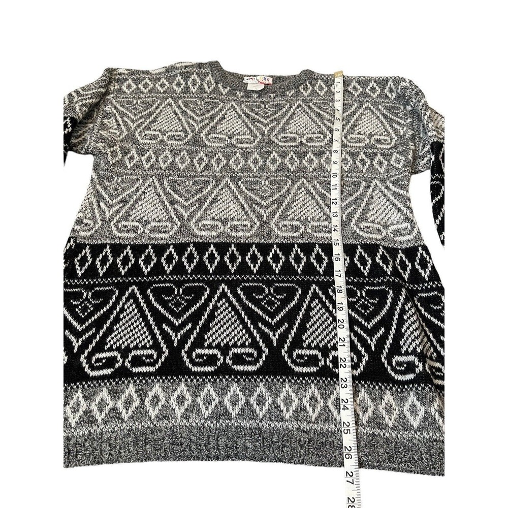 Women's Colors By Brooks Sweater Vintage Black Gray Italy Wool‎ Blend Size M - Picture 5 of 7